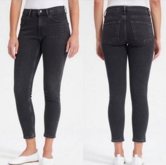 Everlane Women's Mid Rise Skinny Ankle Jeans Black Wash Stretch Denim‎ Jeans 28 - Picture 1 of 11